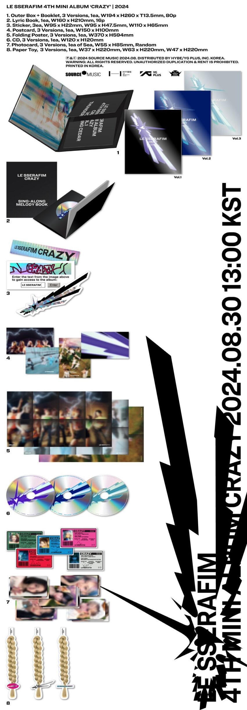 [LE SSERAFIM] [CRAZY] (4TH MINI ALBUM) - A RANDOM ver.