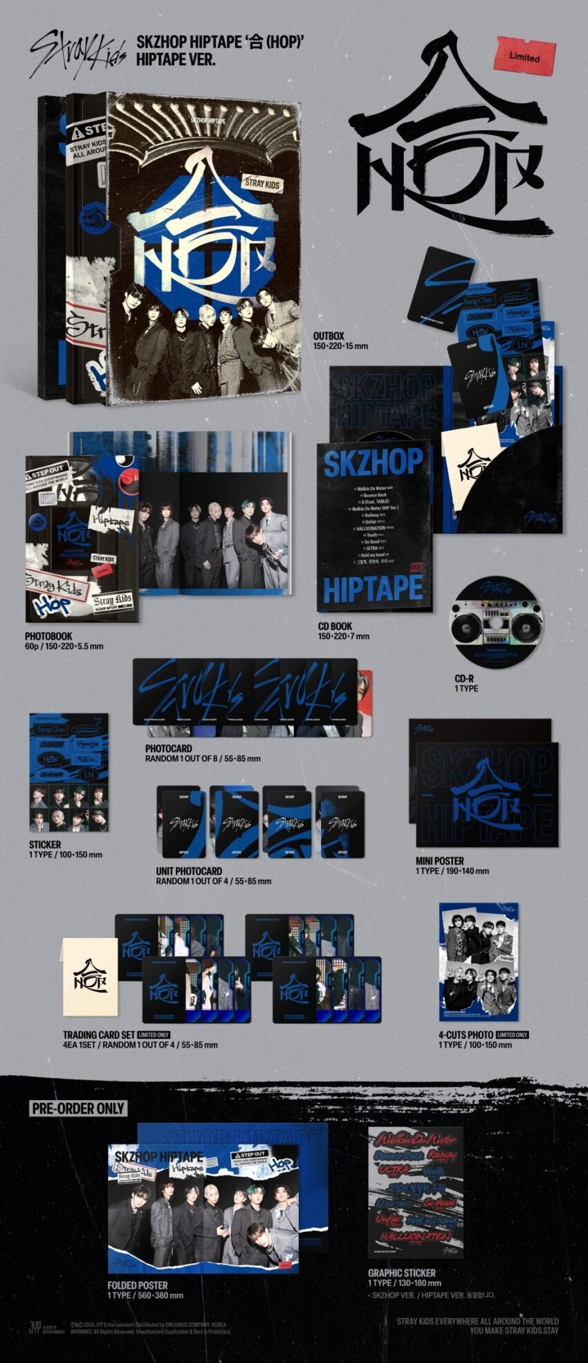 STRAY KIDS - SKZHOP HIPTAPE [合 (HOP)] (HIPTAPE VER.). LIMITED VER.
