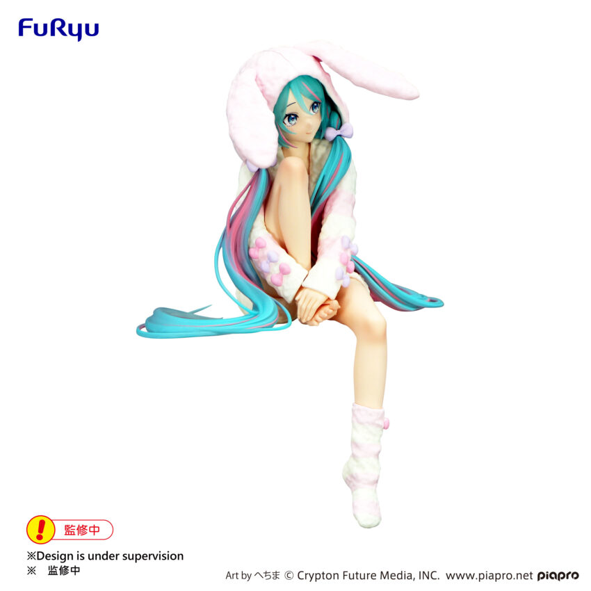 HATSUNE MIKU RABBIT EAR HOOD PAJAMA NOODLE STOPPER FIGURE