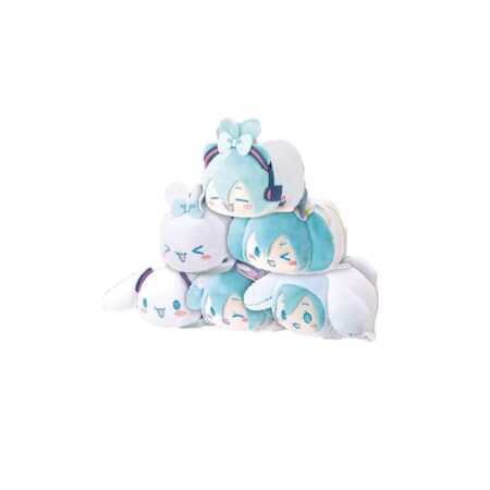 Pre-Order: SANRIO CINNAMOROLL MIKU HATSUNE LAYING PLUSH 6PC BMB DS. Estimate Ship Date May 2025