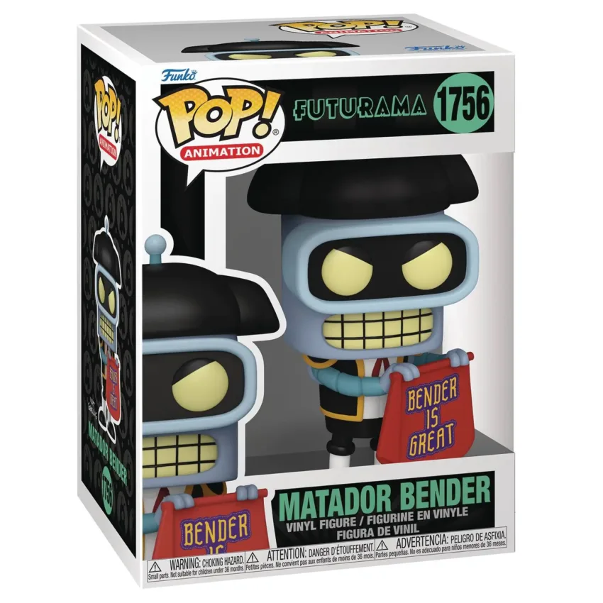 Pre-Order: POP TV FUTURAMA S4 BENDER MATADOR VIN FIGURE. Estimate Ship Date November 2024