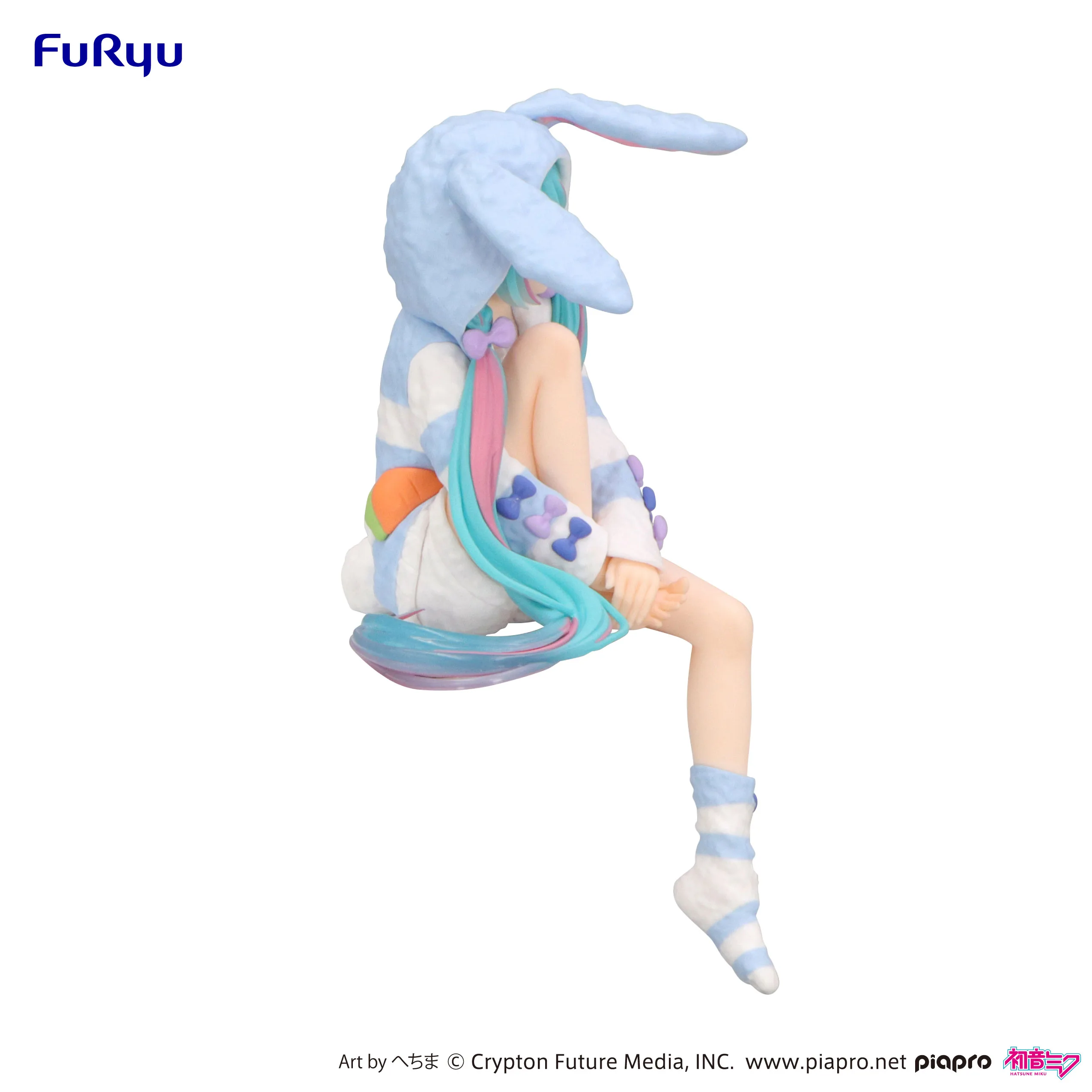 Pre order: Hatsune Miku Rabbit Ear Hood Pajama (Blue Color version) Noodle Stopper Figure. EST SHIP DATE APR 2027