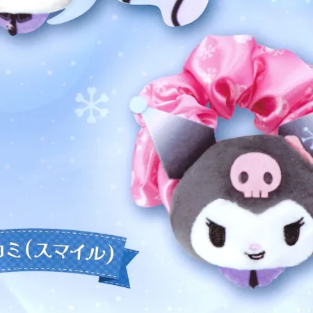 Snow Miku x Kuromi Mochipico PyokoKyun Scrunchie (Kuromi Smile)