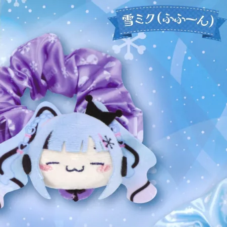 Snow Miku x Kuromi Mochipico PyokoKyun Scrunchie (Snow Miku Hmm)