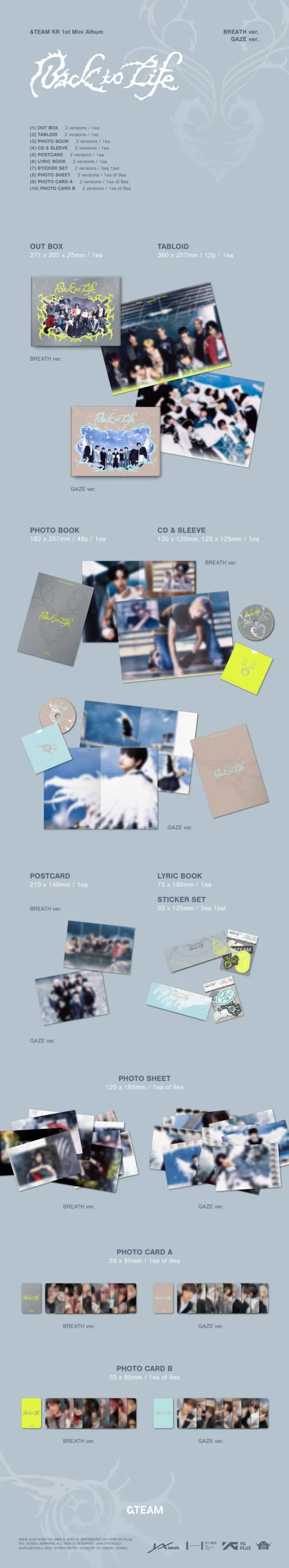 &TEAM - KR 1ST MINI ALBUM 'BACK TO LIFE'. A RANDOM VER.