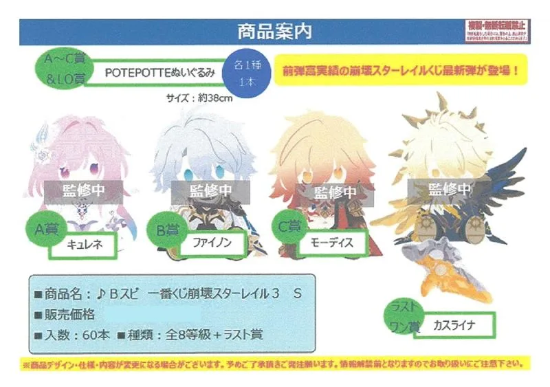 Coming Soon: 60 available Ichiban Kuji of Honkai: Star Rail Vol. 3