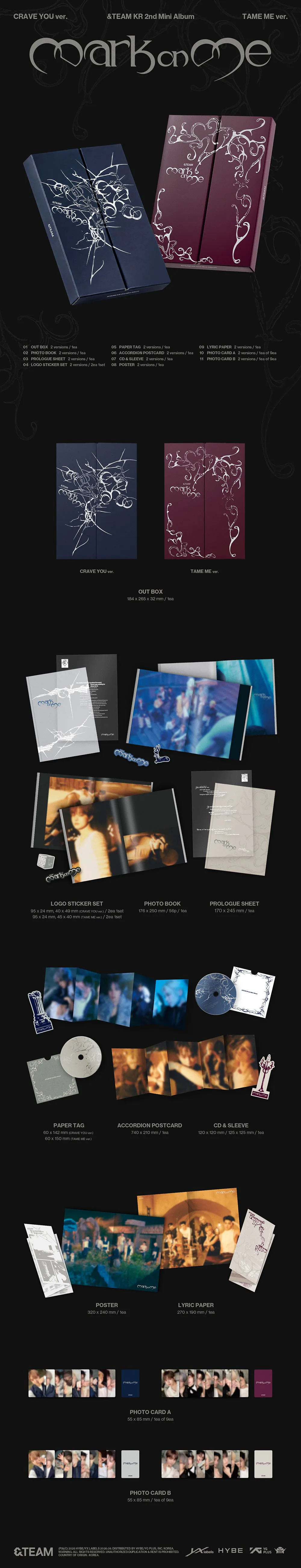&TEAM - KR 2ND MINI ALBUM 'MARK ON ME'. A RANDOM VER.